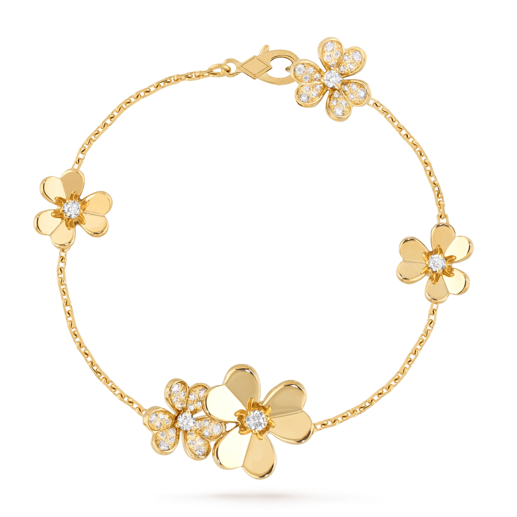[Camiery] VA FRIVOLE GOLD 5 FLOWERS GOLD BRACELET