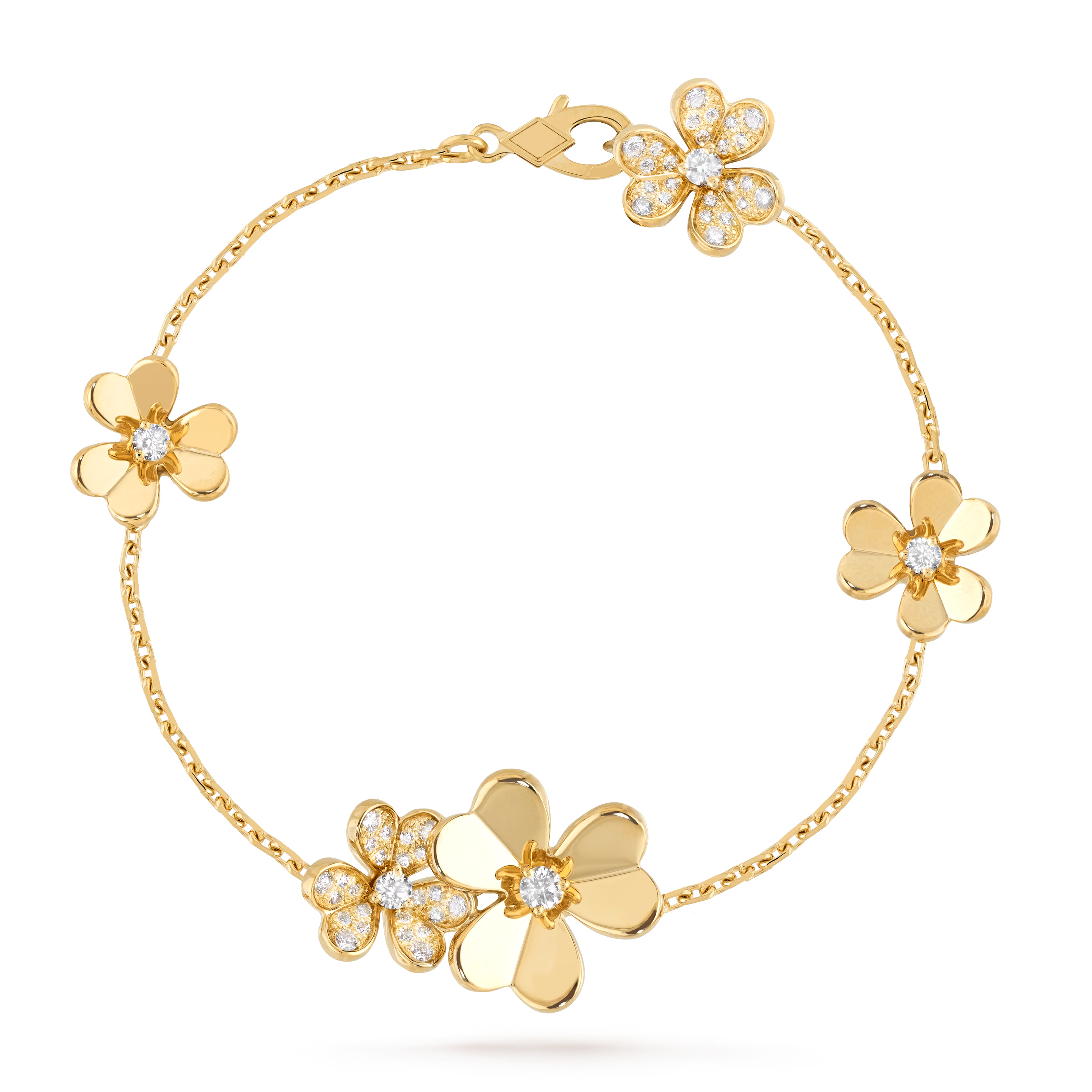 [Camiery] VA FRIVOLE GOLD 5 FLOWERS GOLD BRACELET