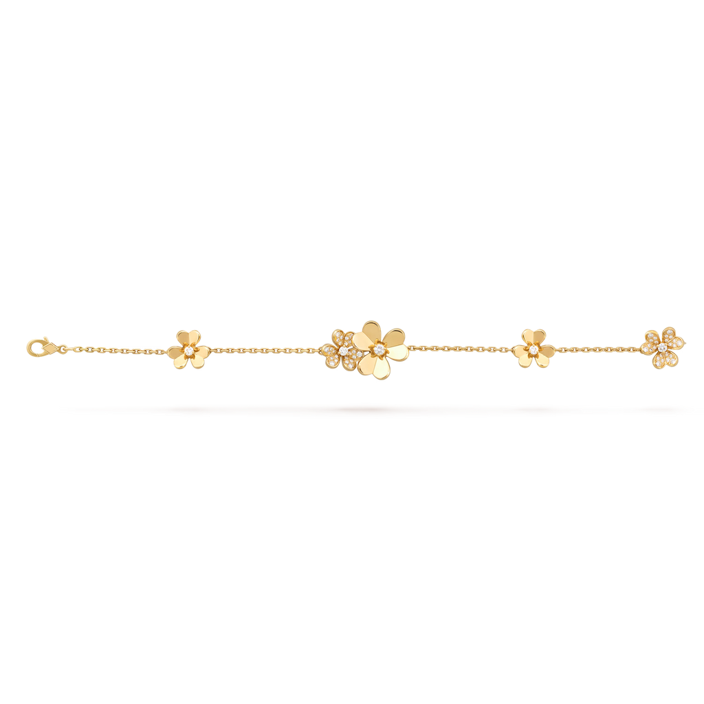 [Camiery] VA FRIVOLE GOLD 5 FLOWERS GOLD BRACELET