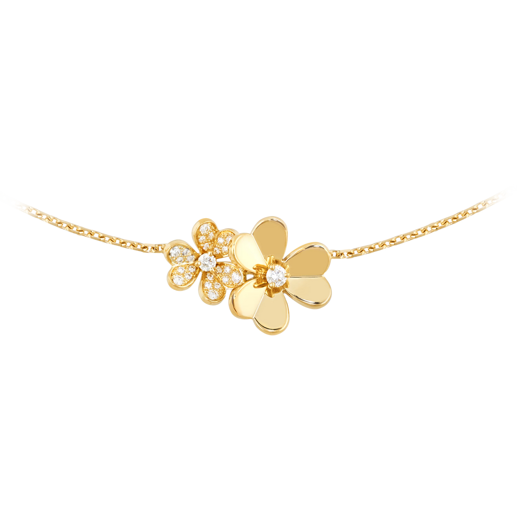 [Camiery] VA FRIVOLE SILVER 9 FLOWERS DIAMOND NECKLACE GOLD
