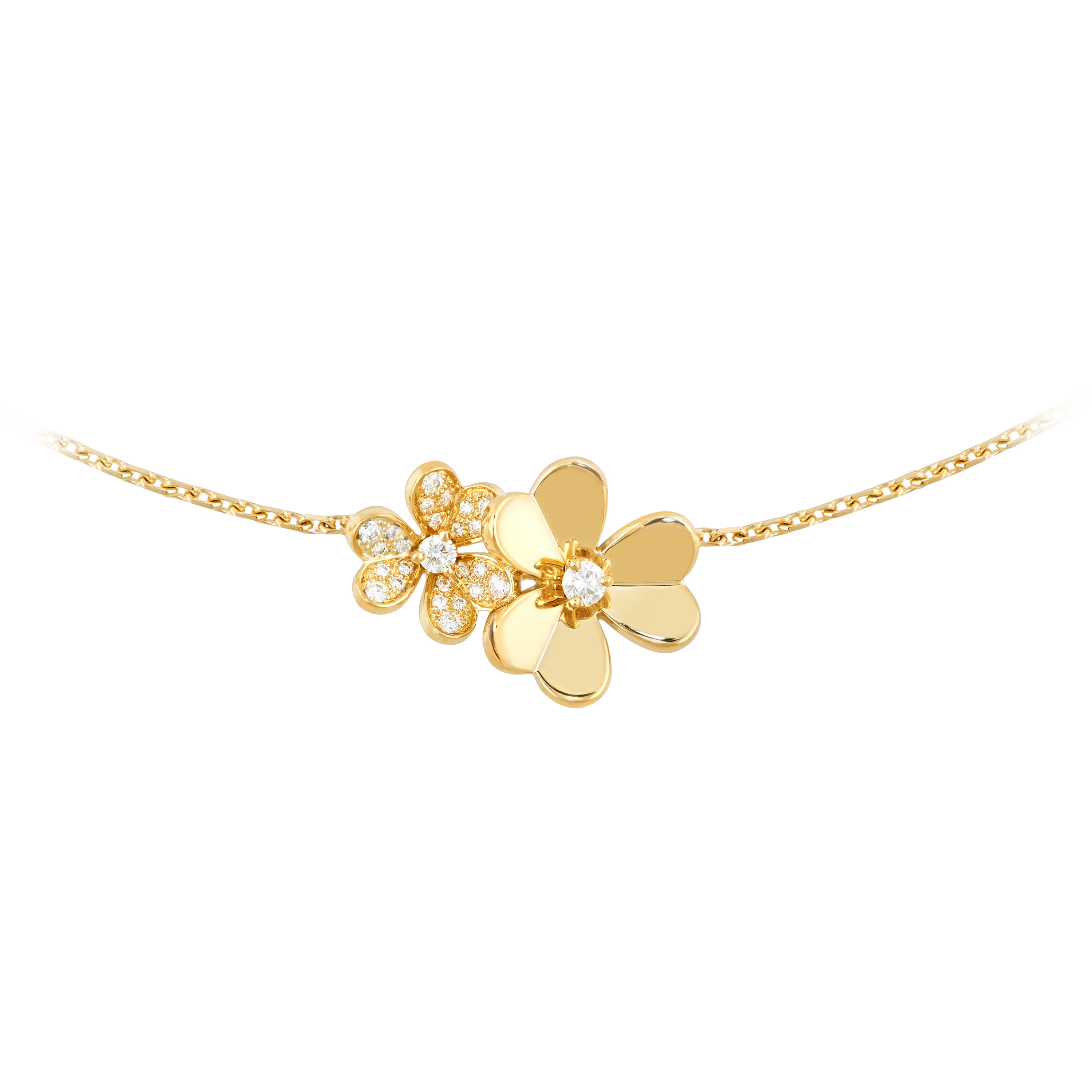 [Camiery] VA FRIVOLE SILVER 9 FLOWERS DIAMOND NECKLACE GOLD