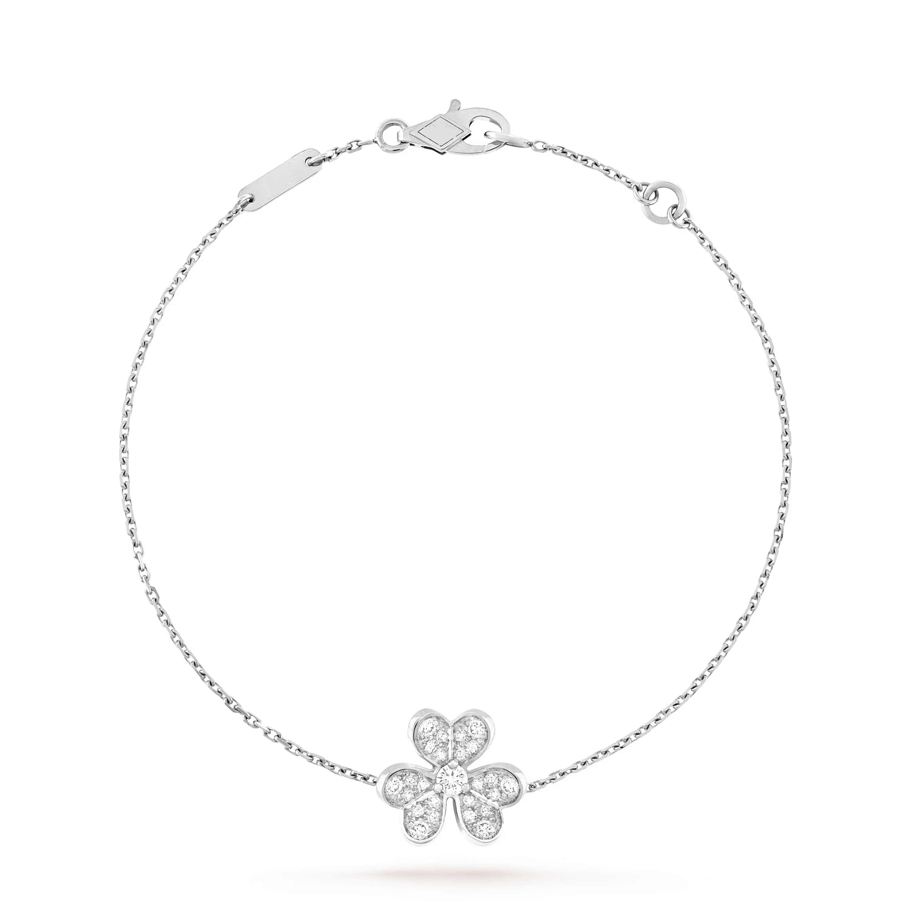 [Camiery] VA CLOVER DIAMOND WHITE GOLD NECKLACE