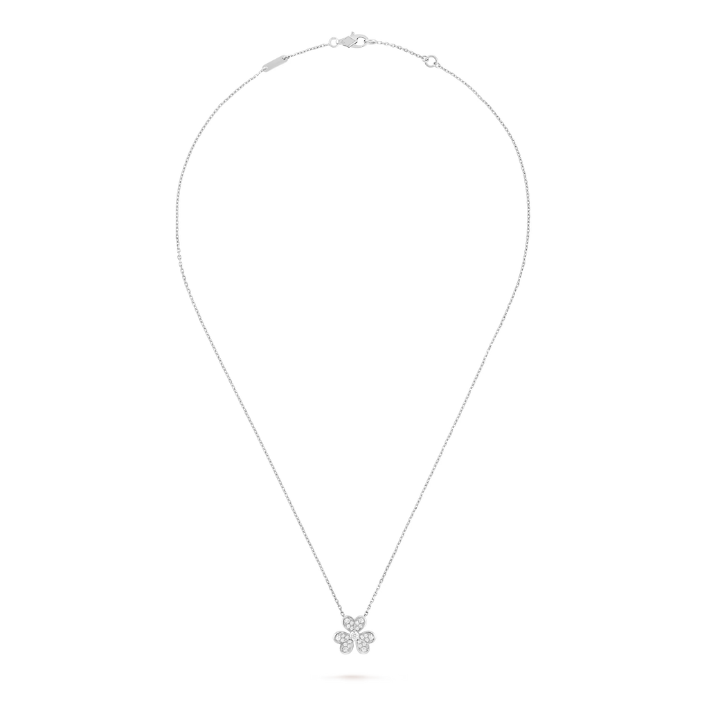 [Camiery] VA CLOVER DIAMOND WHITE GOLD NECKLACE