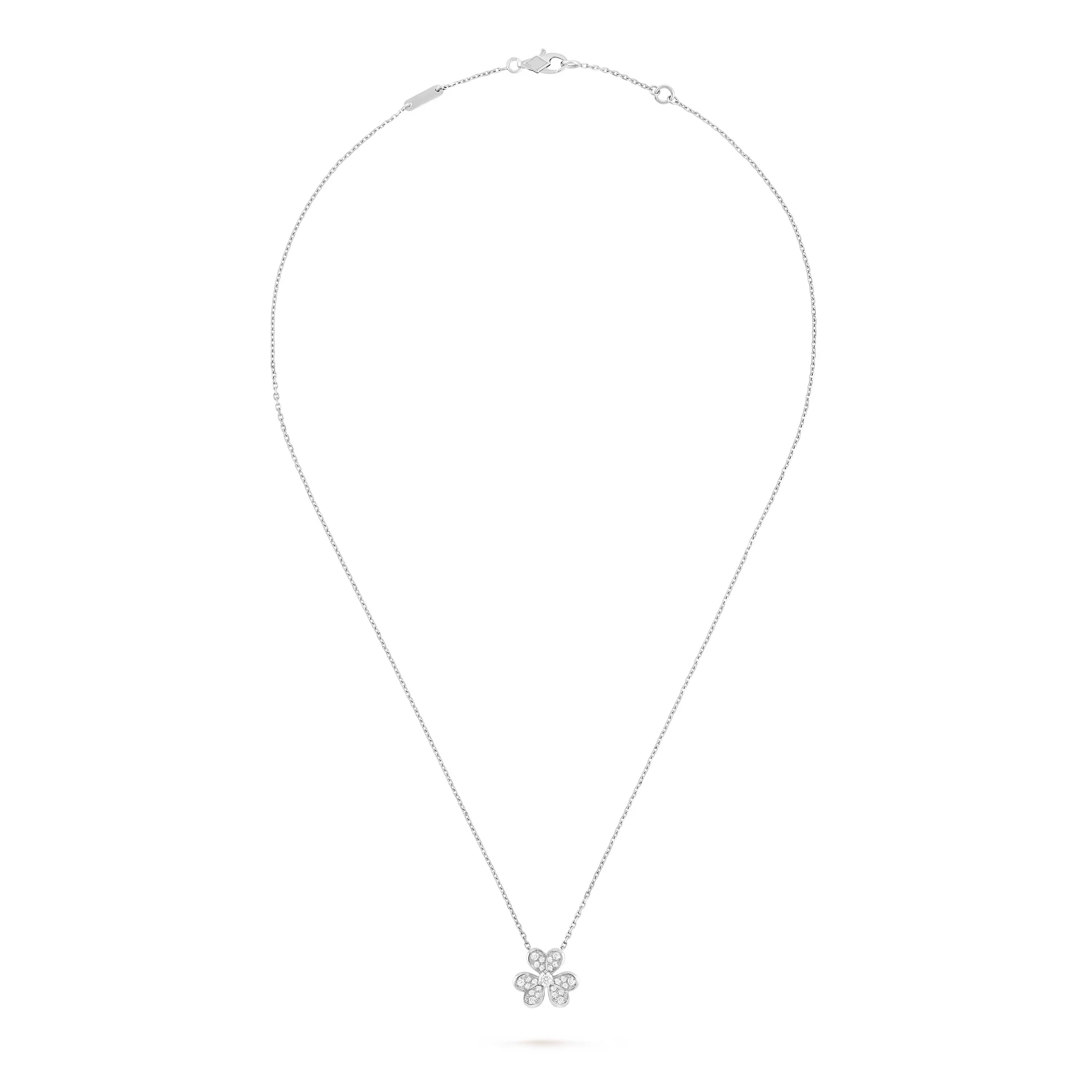 [Camiery] VA CLOVER DIAMOND WHITE GOLD NECKLACE