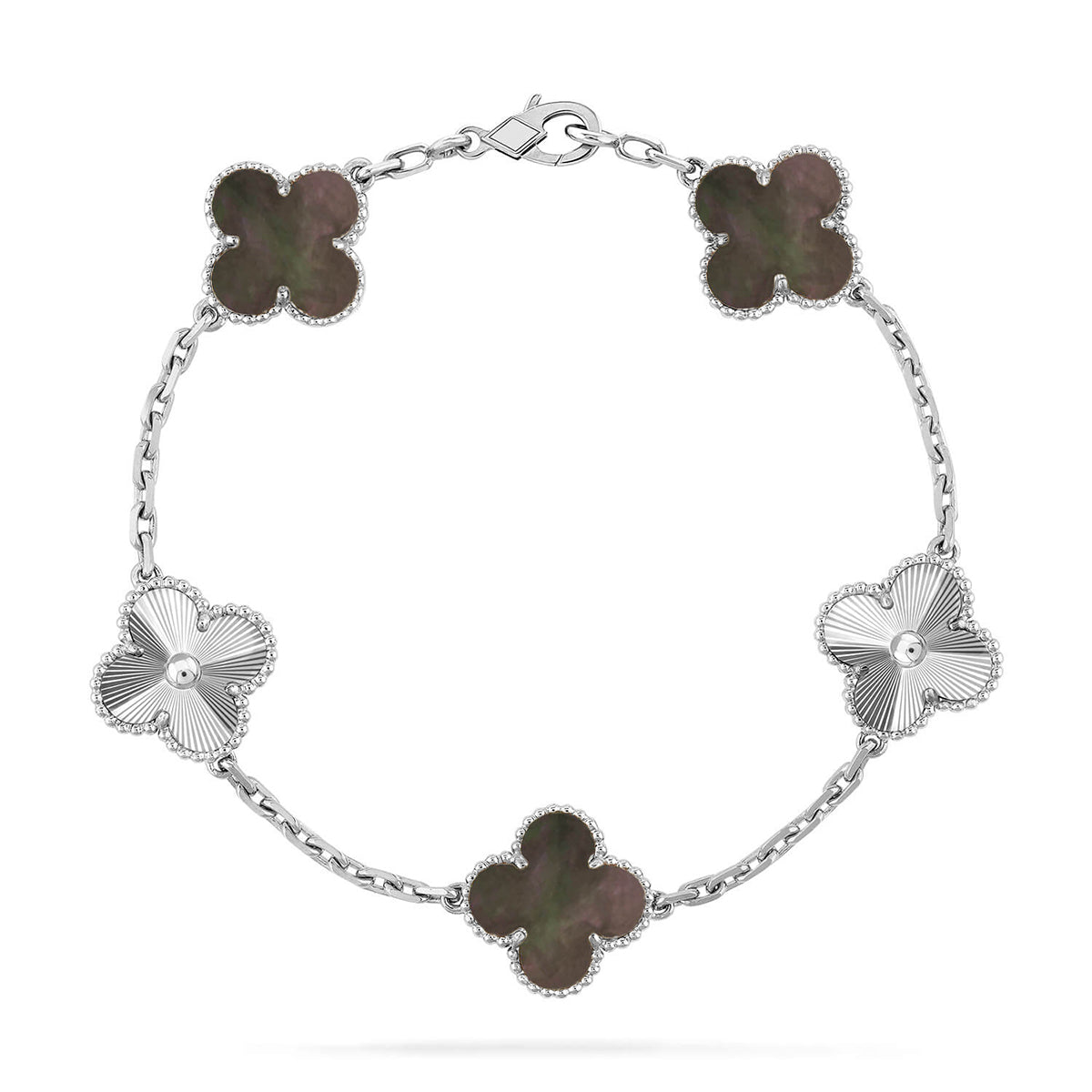 [Camiery] CLOVER 5 MOTIF GRAY MOP BRACELET COLLECTION