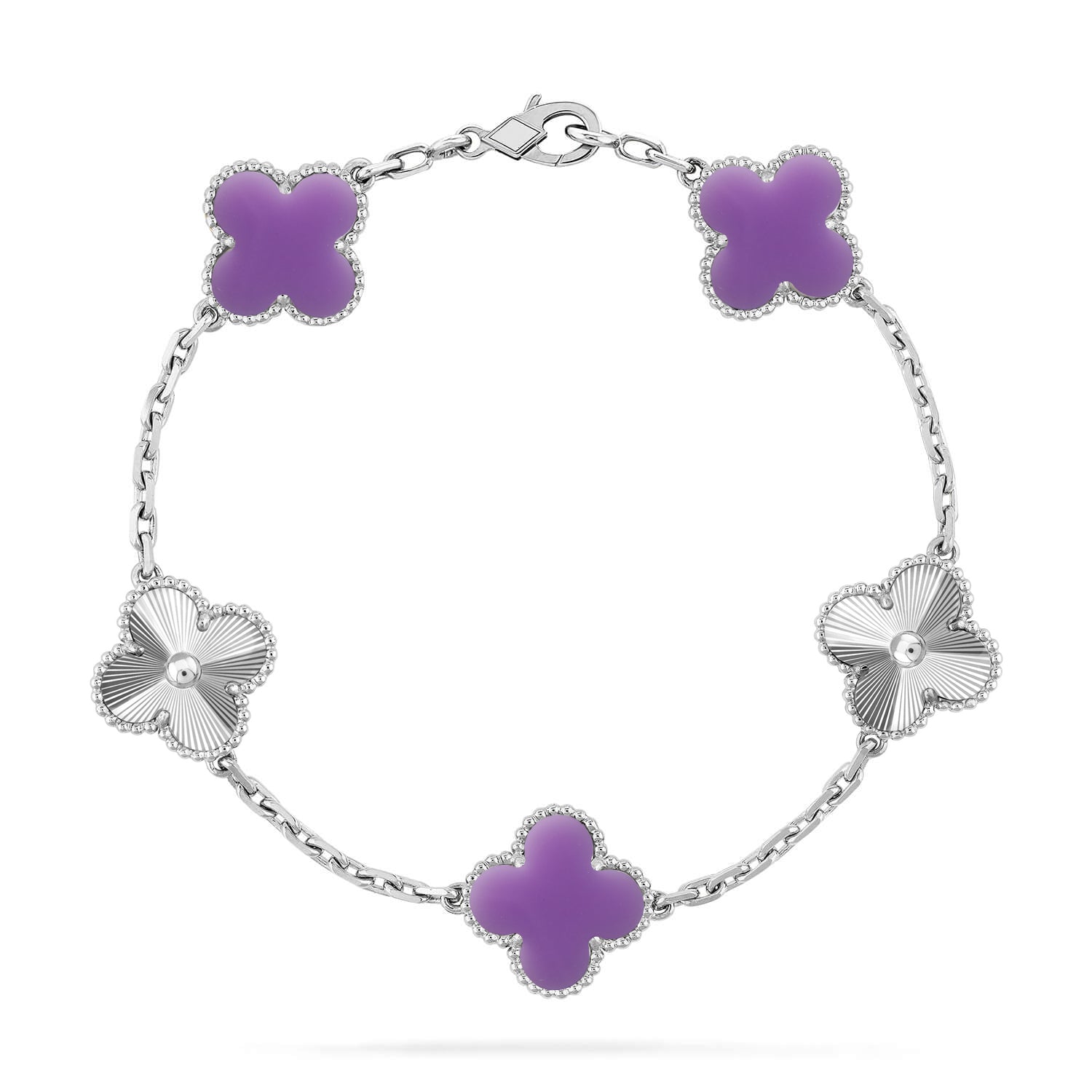 [Camiery]CLOVER 5 MOTIF LIGHT PURPLE BRACELET COLLECTION