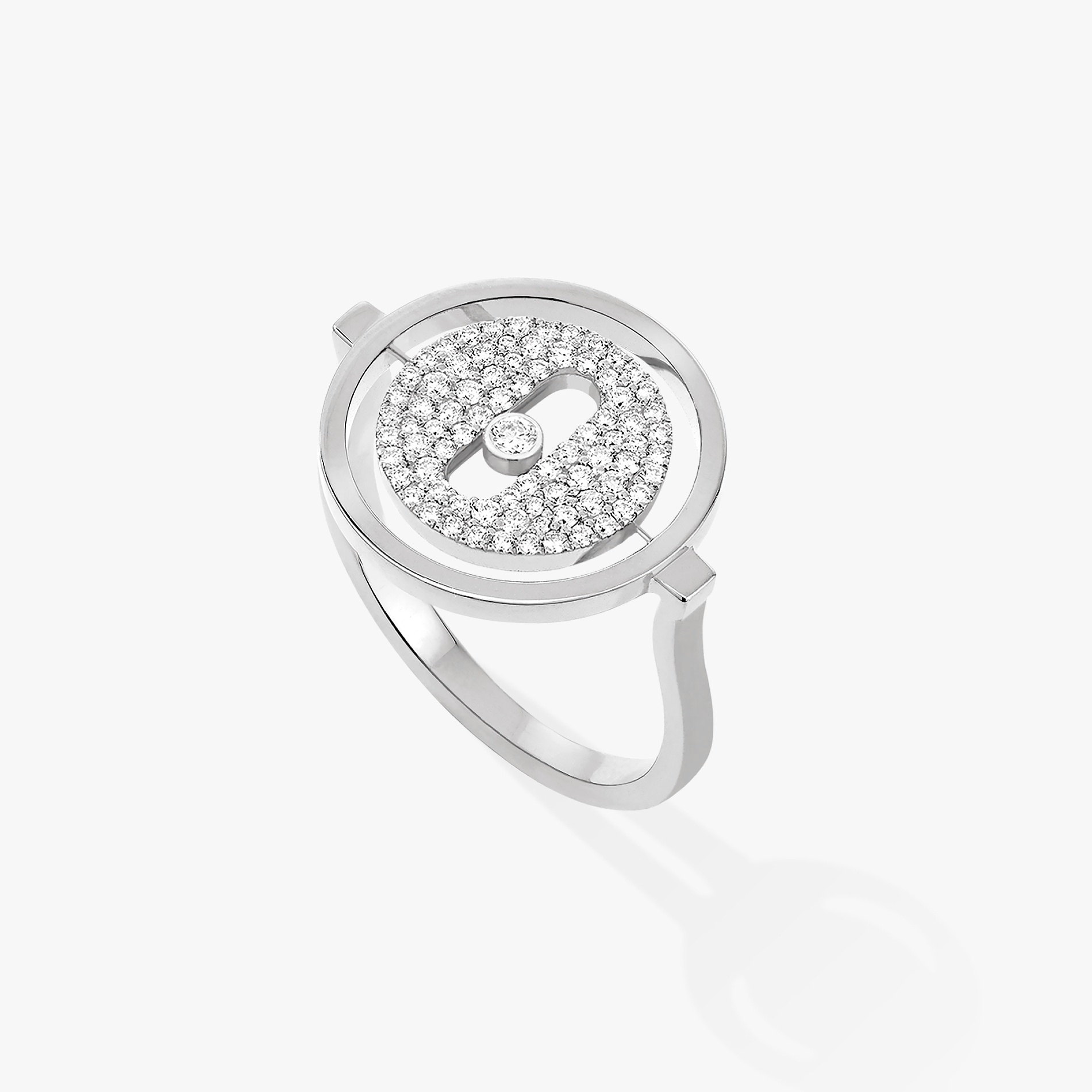 [Camiery]LUCKY MOVE PAVED SILVER DIAMOND RING