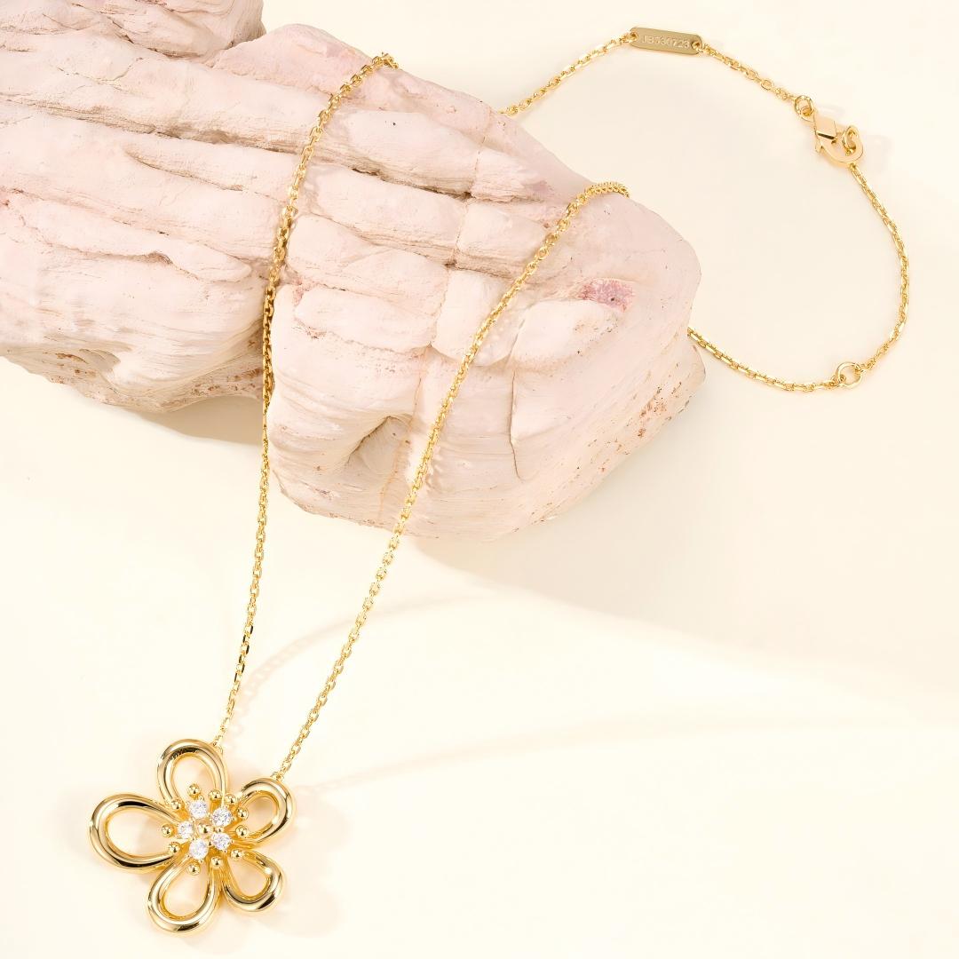 [Camiery]Flowerlace pendant Necklace 5 stones