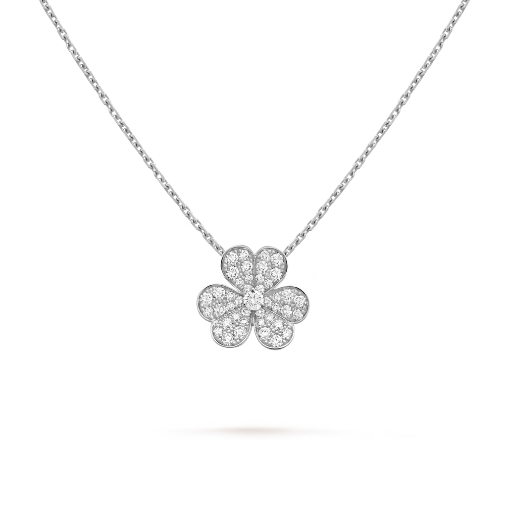 [Camiery] VA CLOVER DIAMOND WHITE GOLD NECKLACE