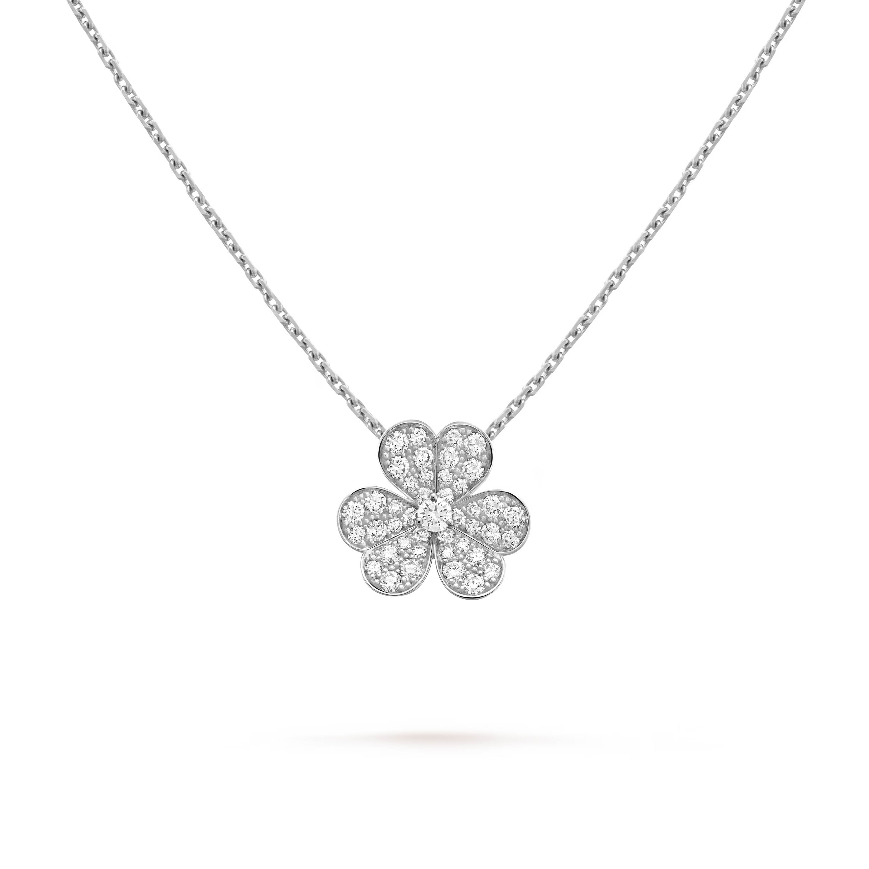 [Camiery] VA CLOVER DIAMOND WHITE GOLD NECKLACE