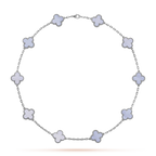 [CLOVER JEWELRY]CLOVER 10 MOTIFS BLUE CHALCEDONY NECKLACE