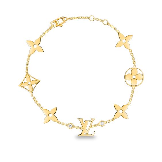 [CLOVER JEWELRY]STAR AND SUN 7 MOTIFS GOLD BRACELET