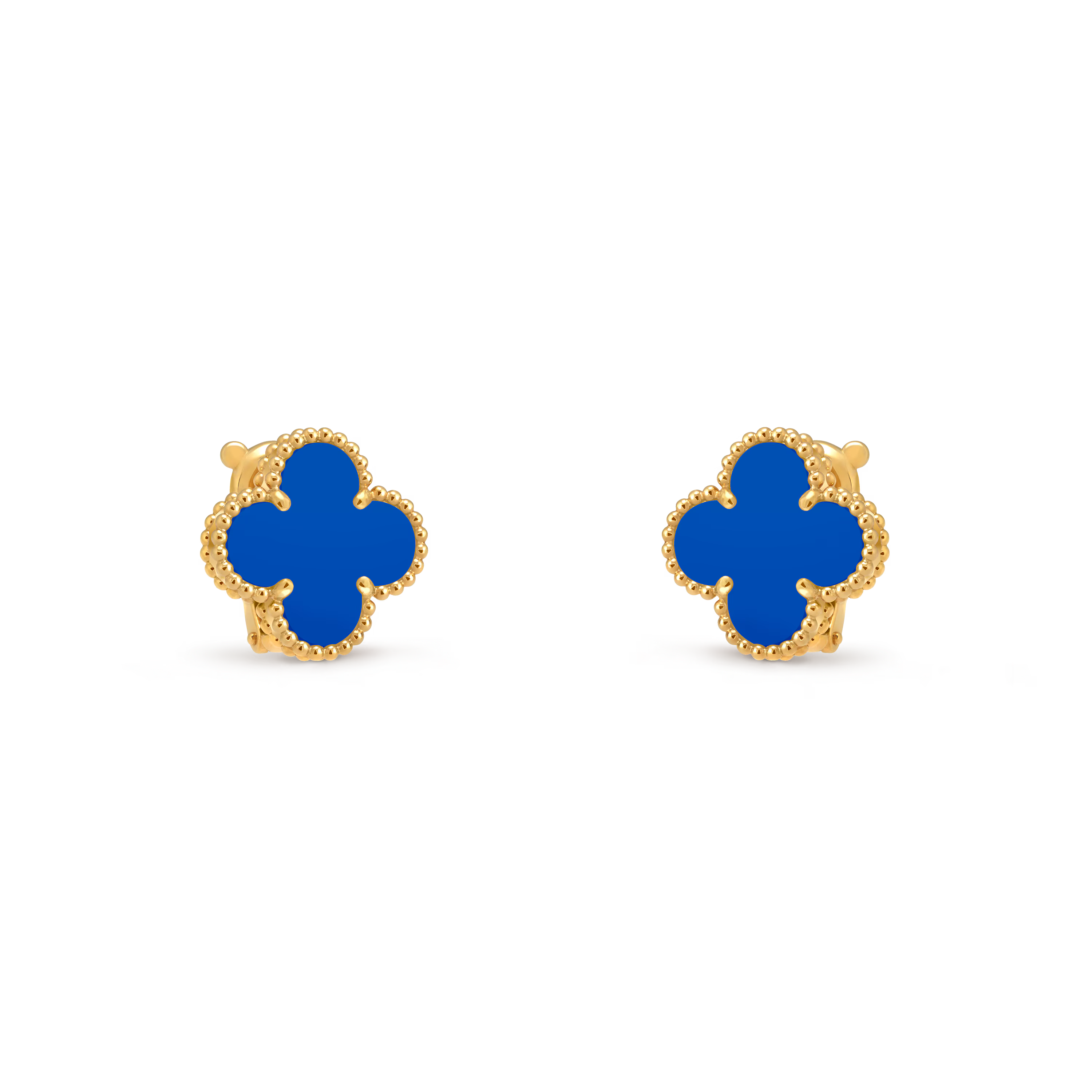 [Camiery] VA CLOVER 1 MOTIFS AGATE GOLD EARRINGS