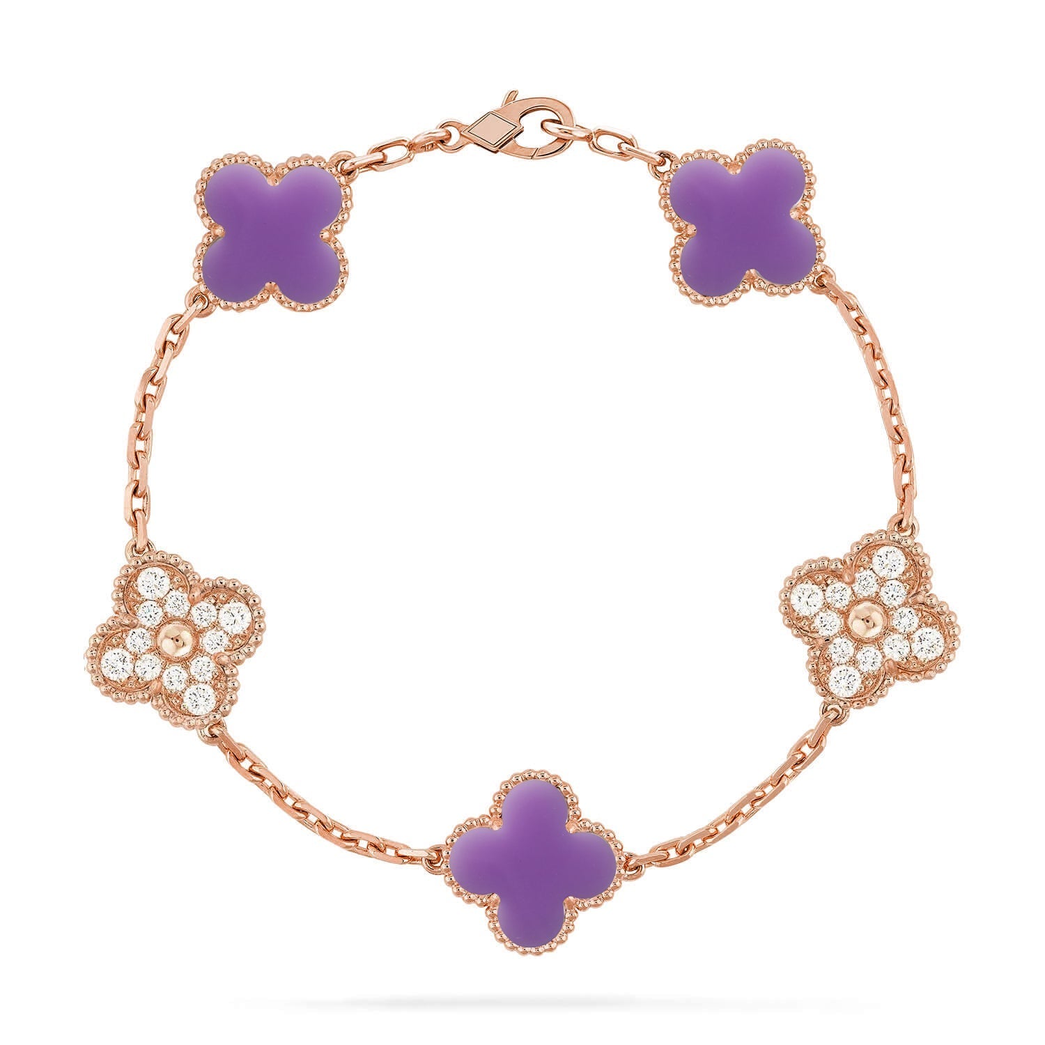 [Camiery]CLOVER 5 MOTIF LIGHT PURPLE BRACELET COLLECTION