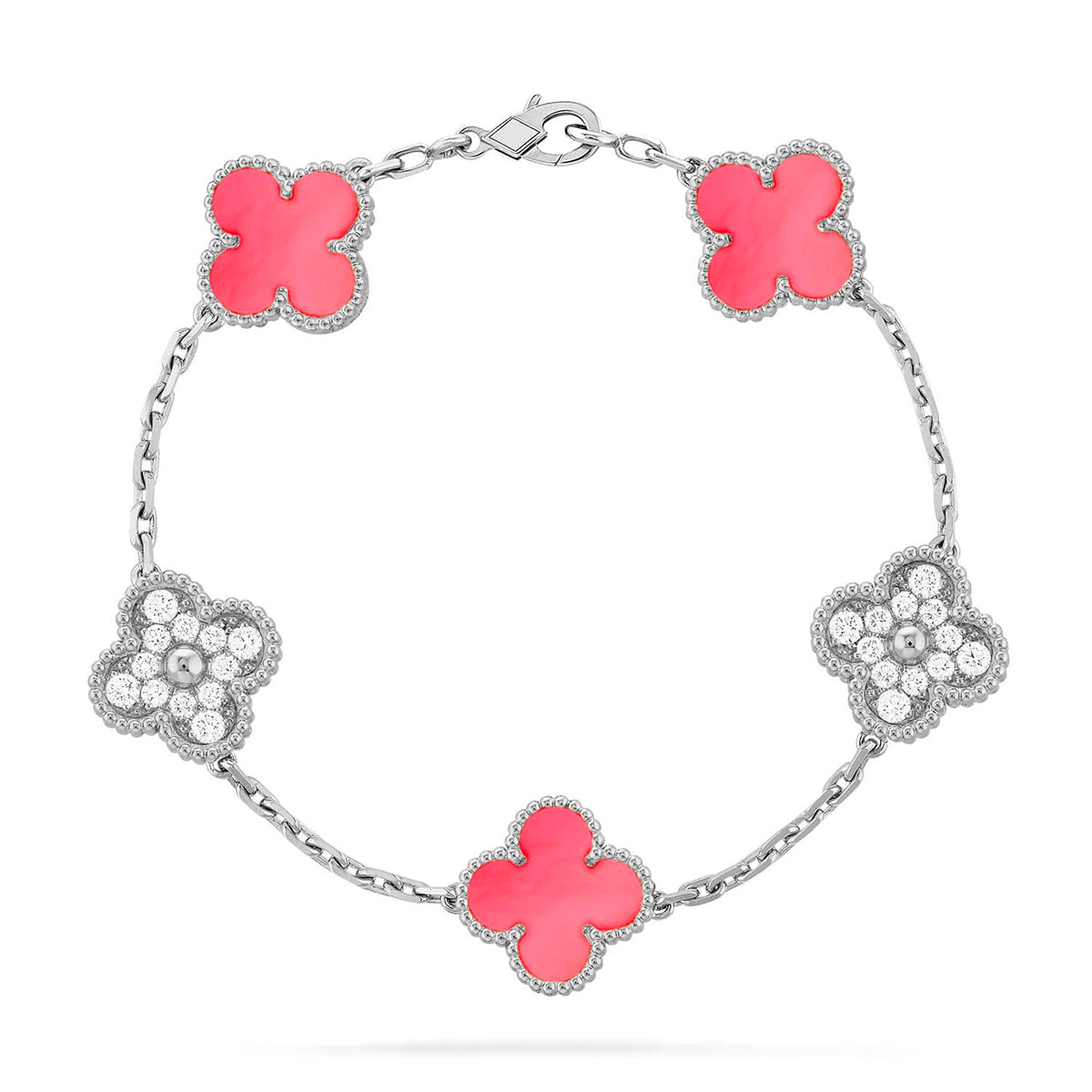 [Camiery] CLOVER 5 MOTIFS  PINK MOP BRACELET COLLECTION