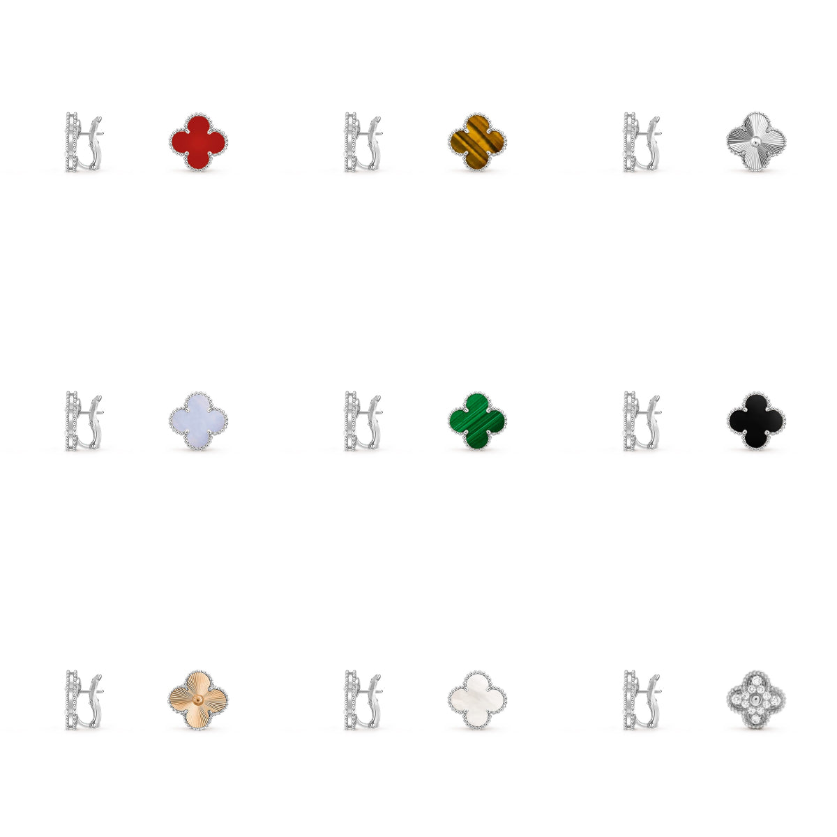 [Camiery]CLOVER SILVER 15MM MOP EARRINGS COLLECTION