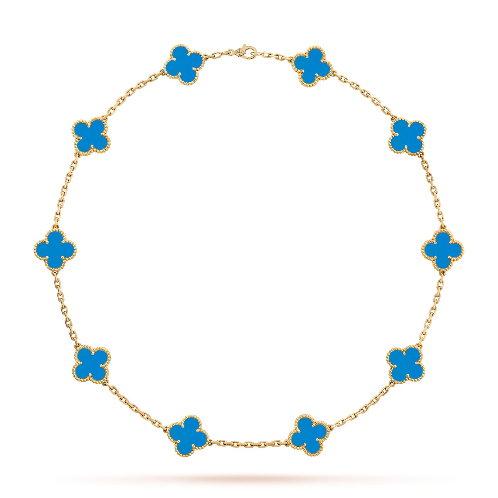 [Camiery]CLOVER 10 MOTIFS BLUE AGATE NECKLACE