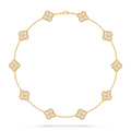 [Camiery] VA CLOVER 10 MOTIFS DIAMOND GOLD NECKLACE