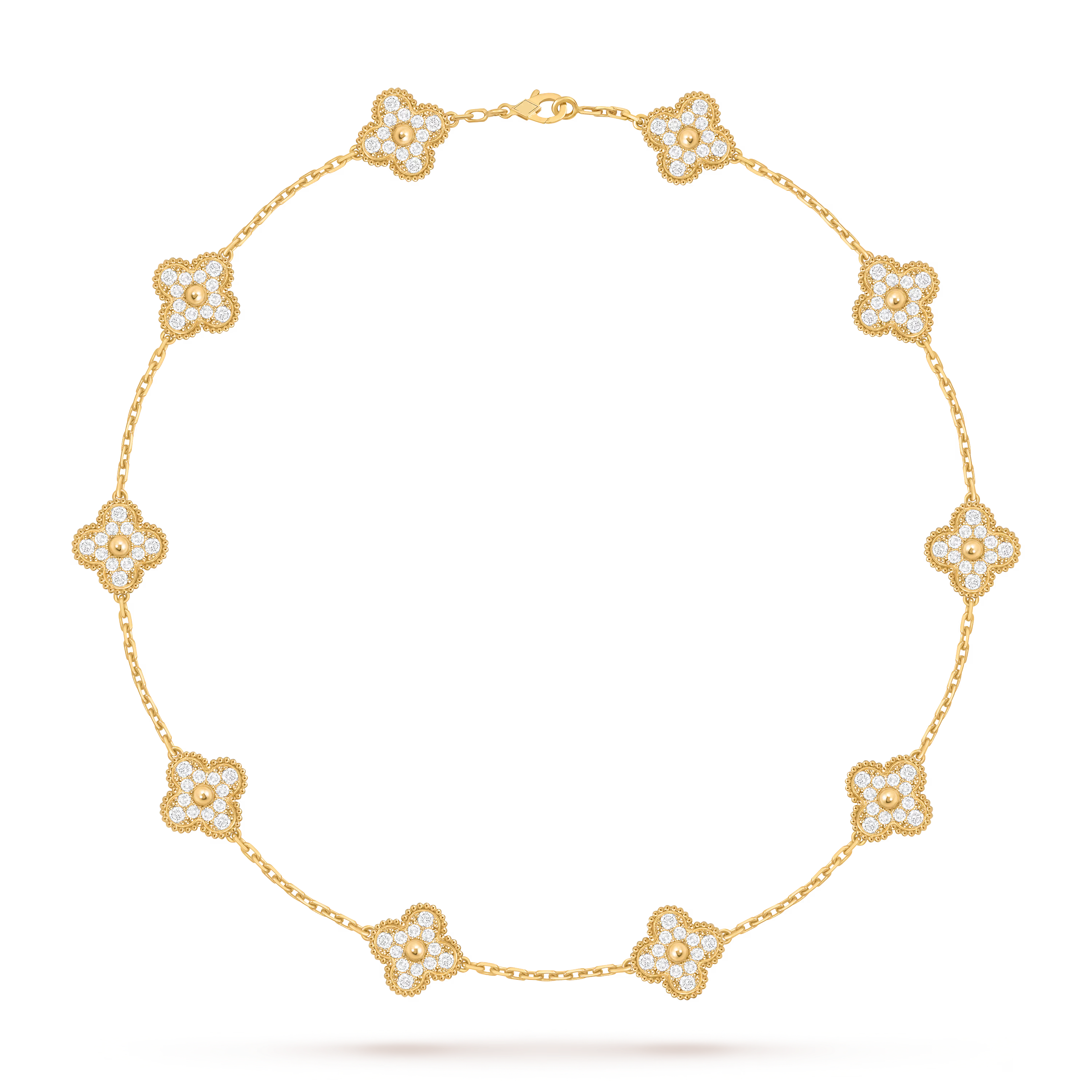 [Camiery] VA CLOVER 10 MOTIFS DIAMOND GOLD NECKLACE