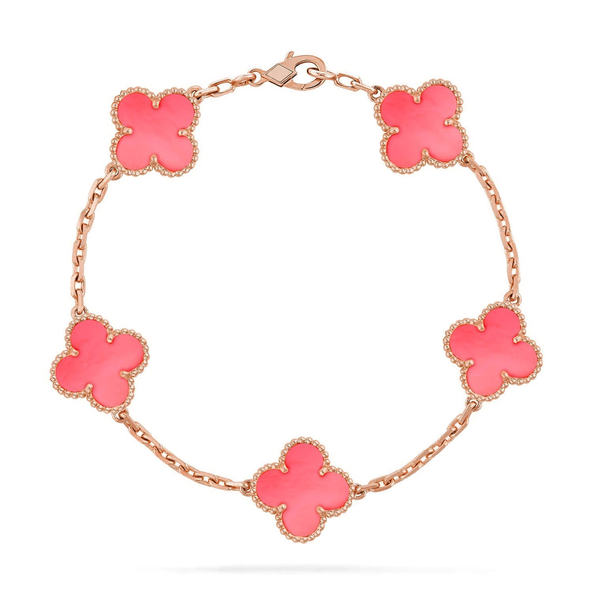 [Camiery] CLOVER 5 MOTIFS  PINK MOP BRACELET COLLECTION