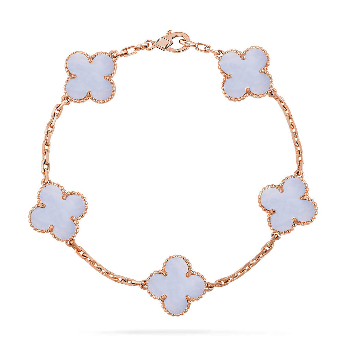 [Camiery] CLOVER 5 MOTIF PURPLE CHALCEDONY BRACELET COLLECTION