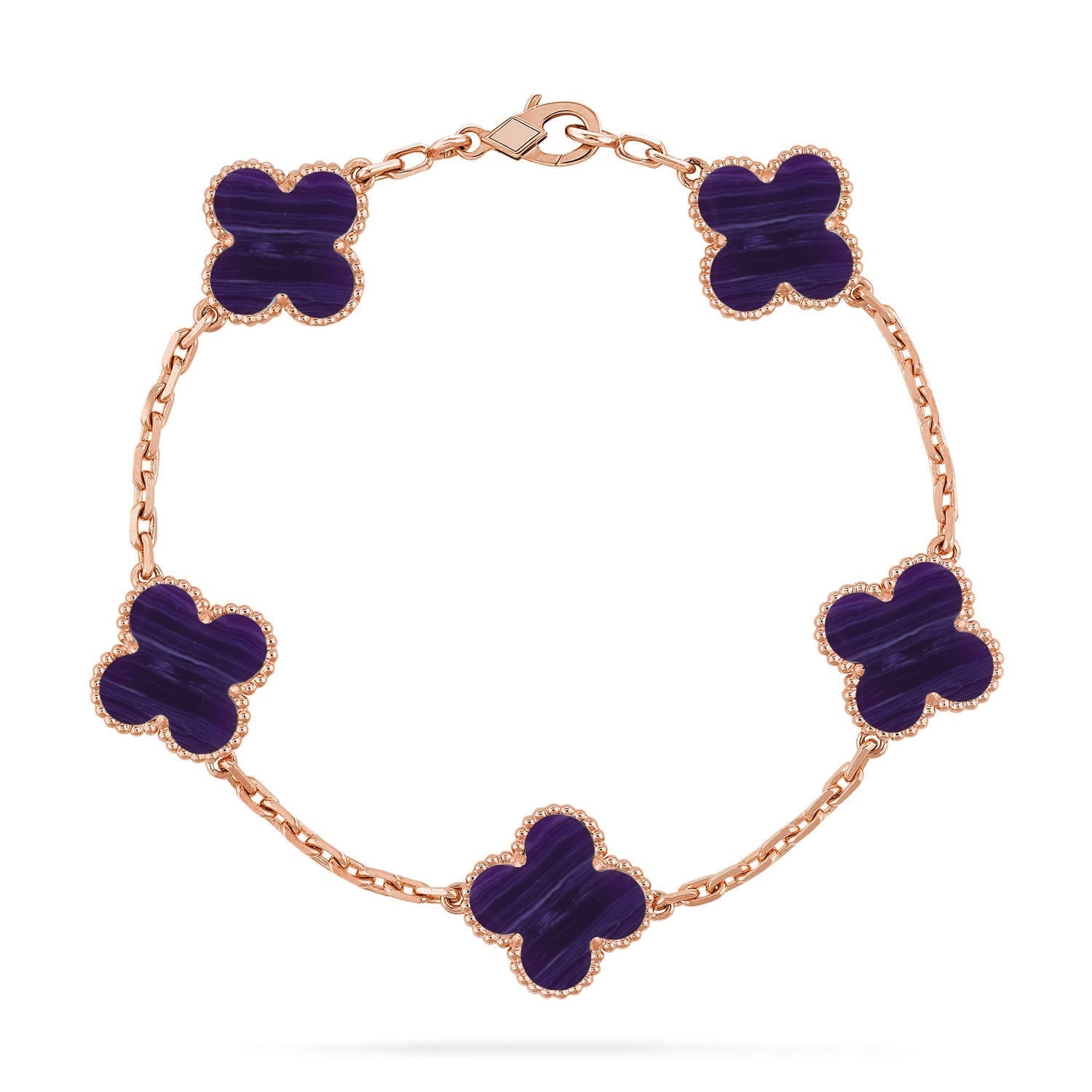 [Camiery]CLOVER 5 MOTIF PURPLE STRIPES BRACELET COLLECTION