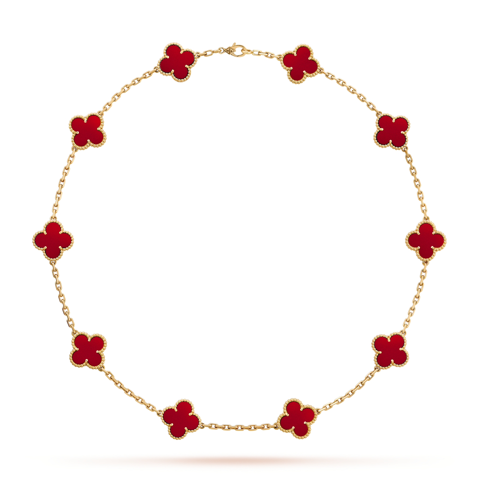 [Camiery]CLOVER 10 MOTIFS CARNELIAN NECKLACE