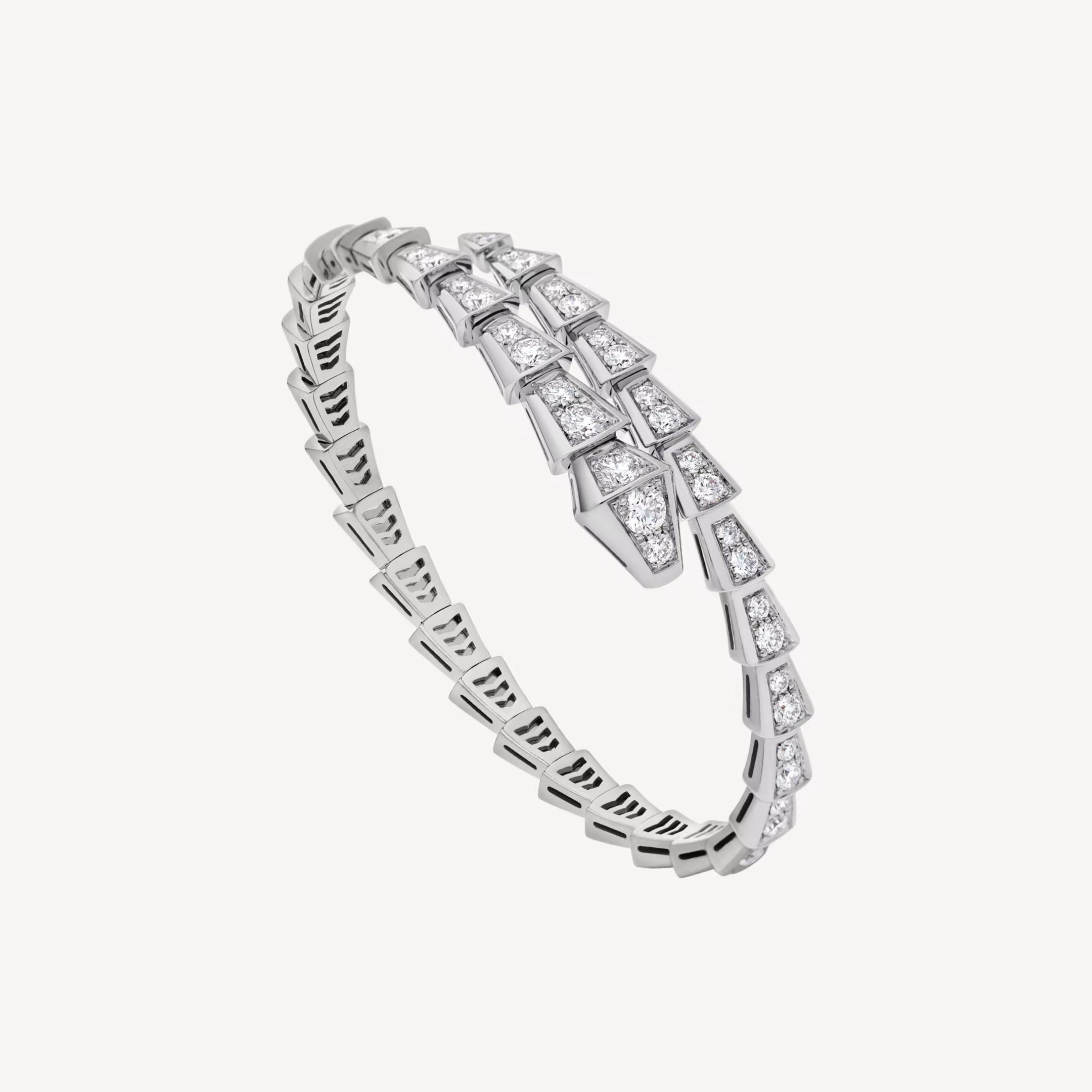 [Camiery] SNAKE-SHAPED BRACELET — FULL DIAMOND (WHITE GOLD)