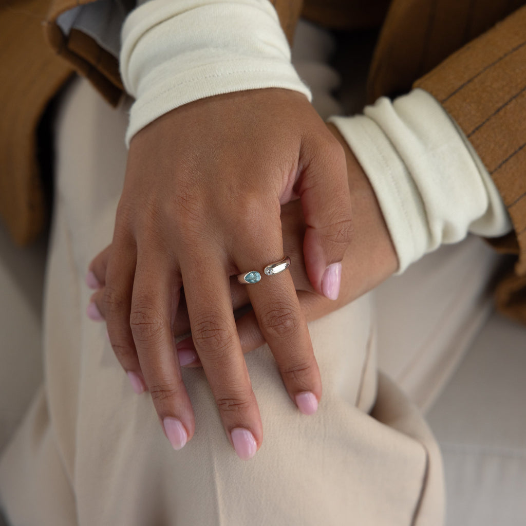 Toi et Moi Birthstone Signet Ring