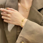 [CLOVER JEWELRY]LOGO STAR MOTIF GOLD BRACELET
