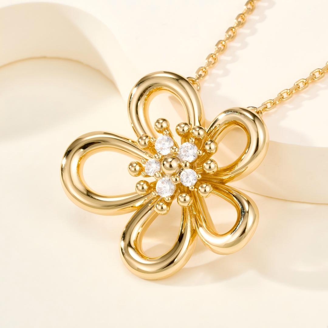 [Camiery]Flowerlace pendant Necklace 5 stones