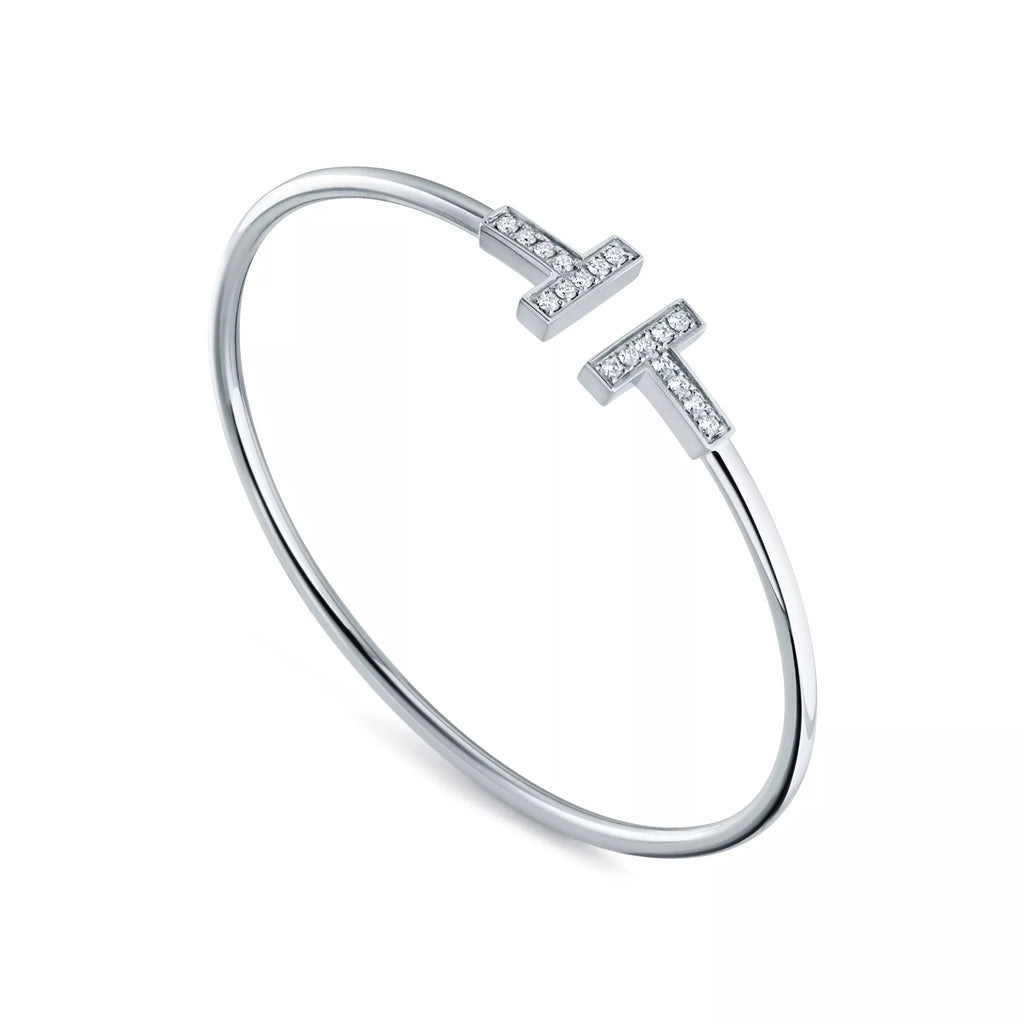 [Camiery] TF Bracelet - White Gold Wire with Diamonds