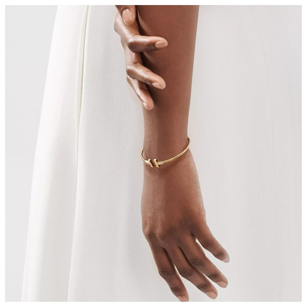 [Camiery] TF Bracelet - Yellow Gold Wire with Diamonds