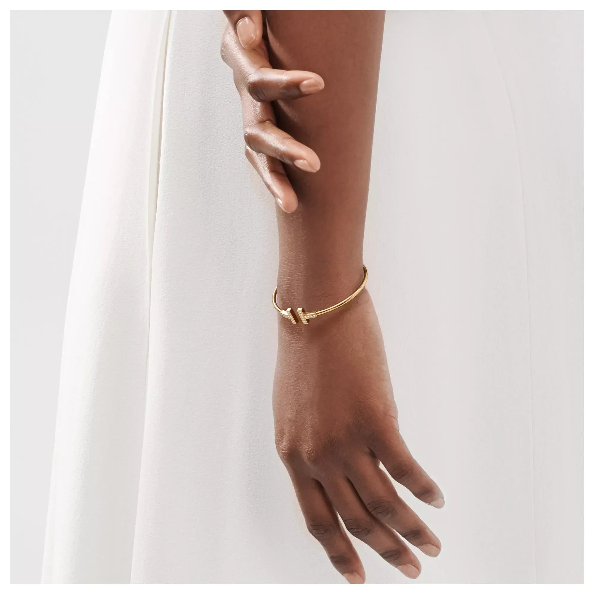 [Camiery] TF Bracelet - Yellow Gold Wire with Diamonds