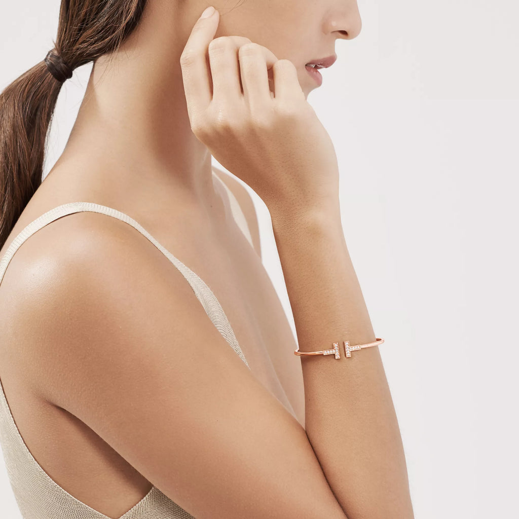 [Camiery] TF Bracelet - Rose Gold Wire with Diamonds