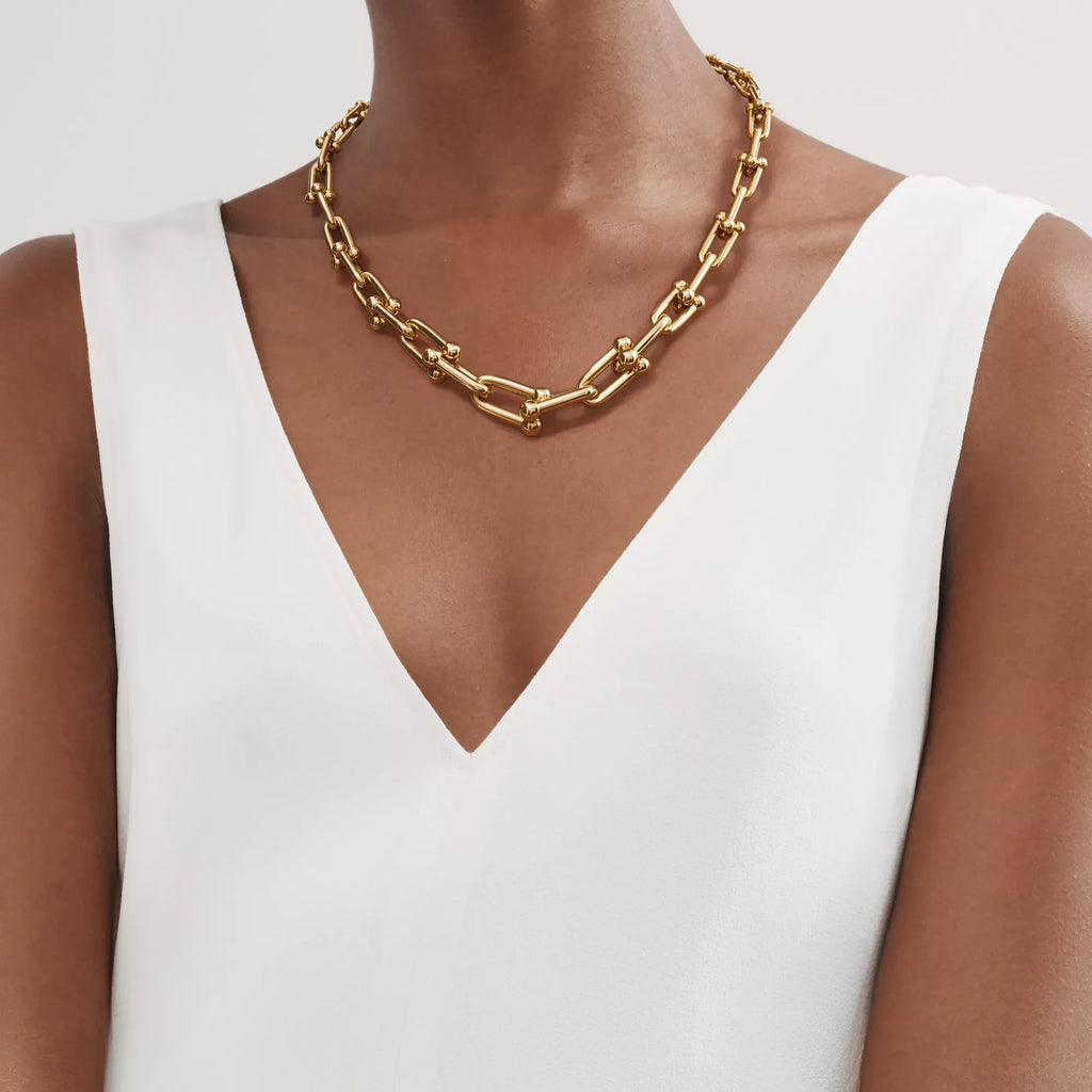 [Camiery] TF Pulse Necklace - Graduated Link (Yellow Gold)