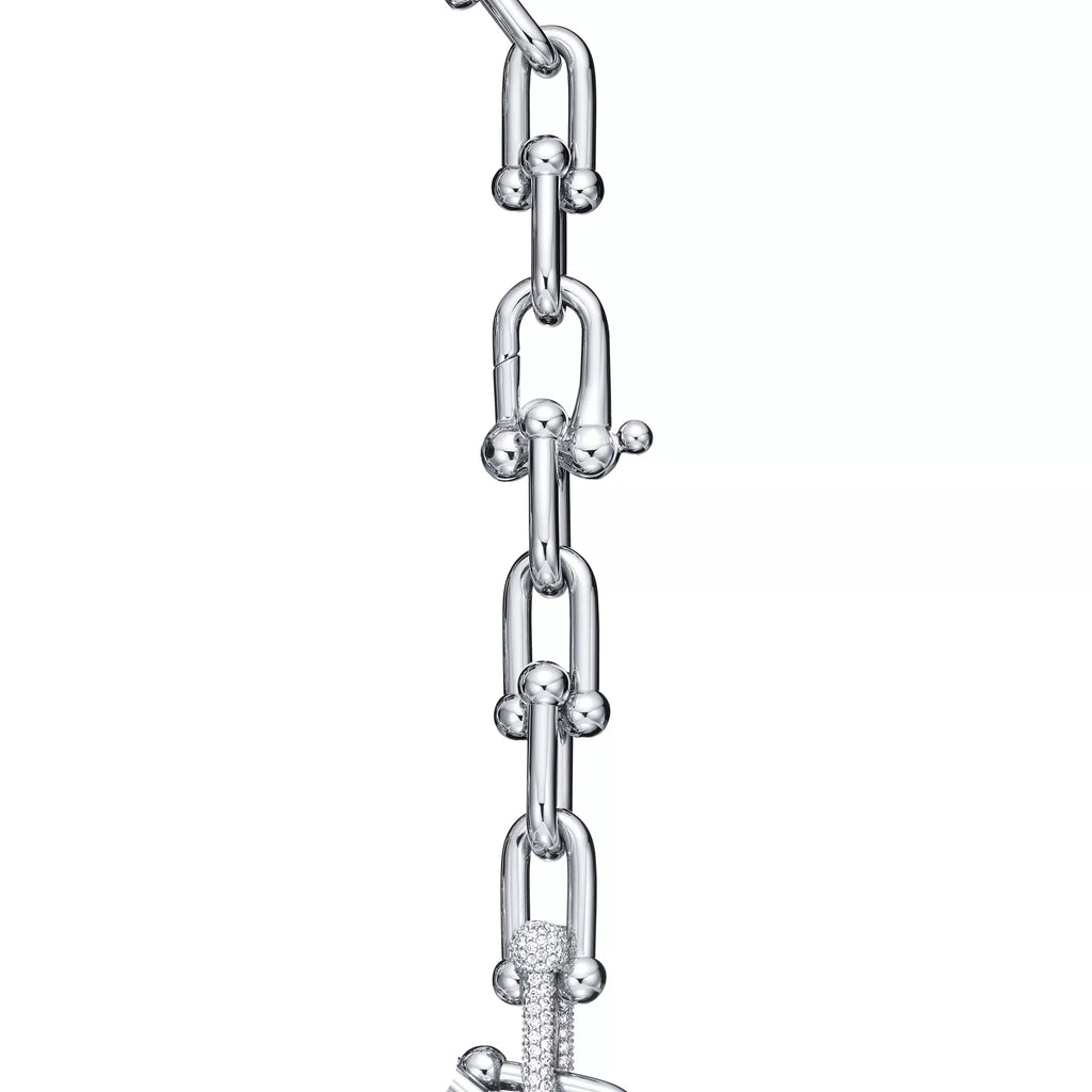[Camiery] TF Pulse Bracelet - Large Link Single Diamond Link (White Gold)