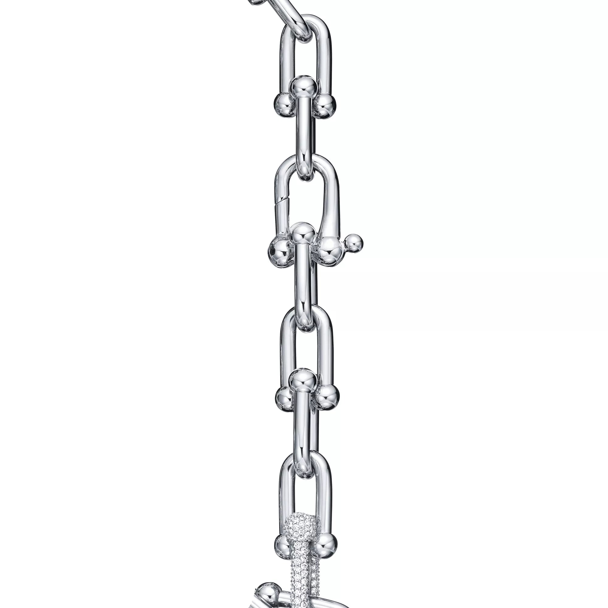 [Camiery] TF Pulse Bracelet - Large Link Single Diamond Link (White Gold)