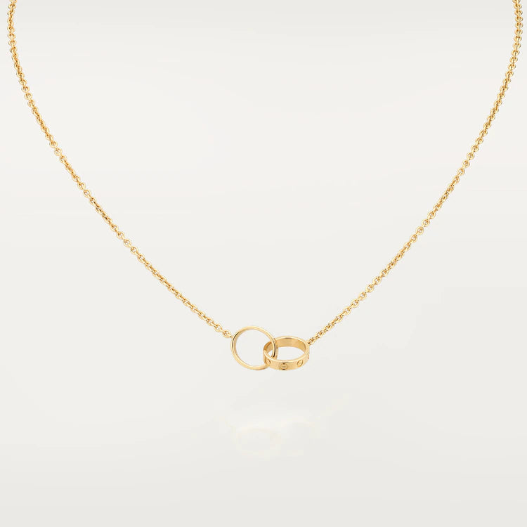 [CLOVER JEWELRY]LOVE NECKLACE DOUBLE RING GOLD