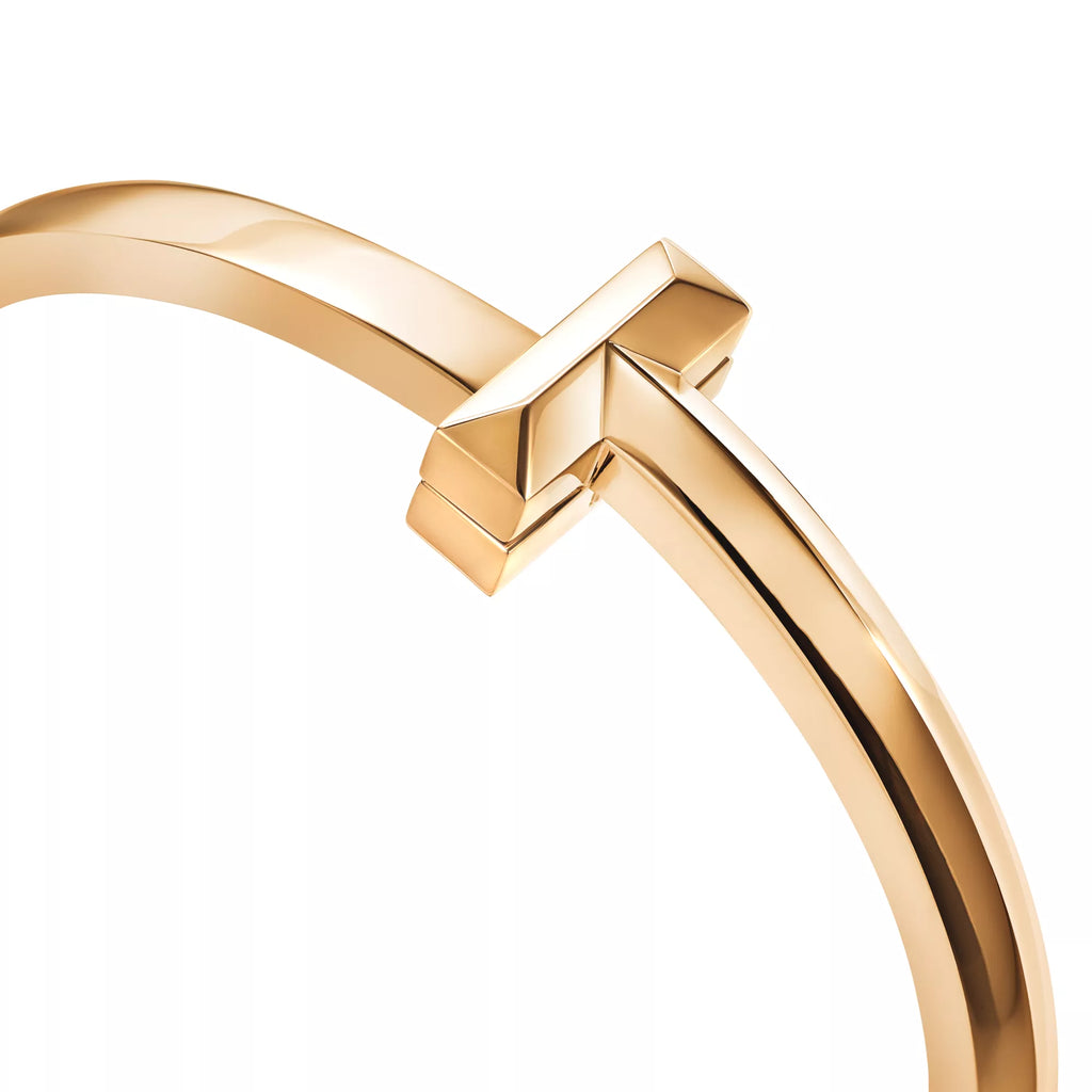 [Camiery] T Bracelet - T1 Wide Hinged Bangle in Yellow Gold
