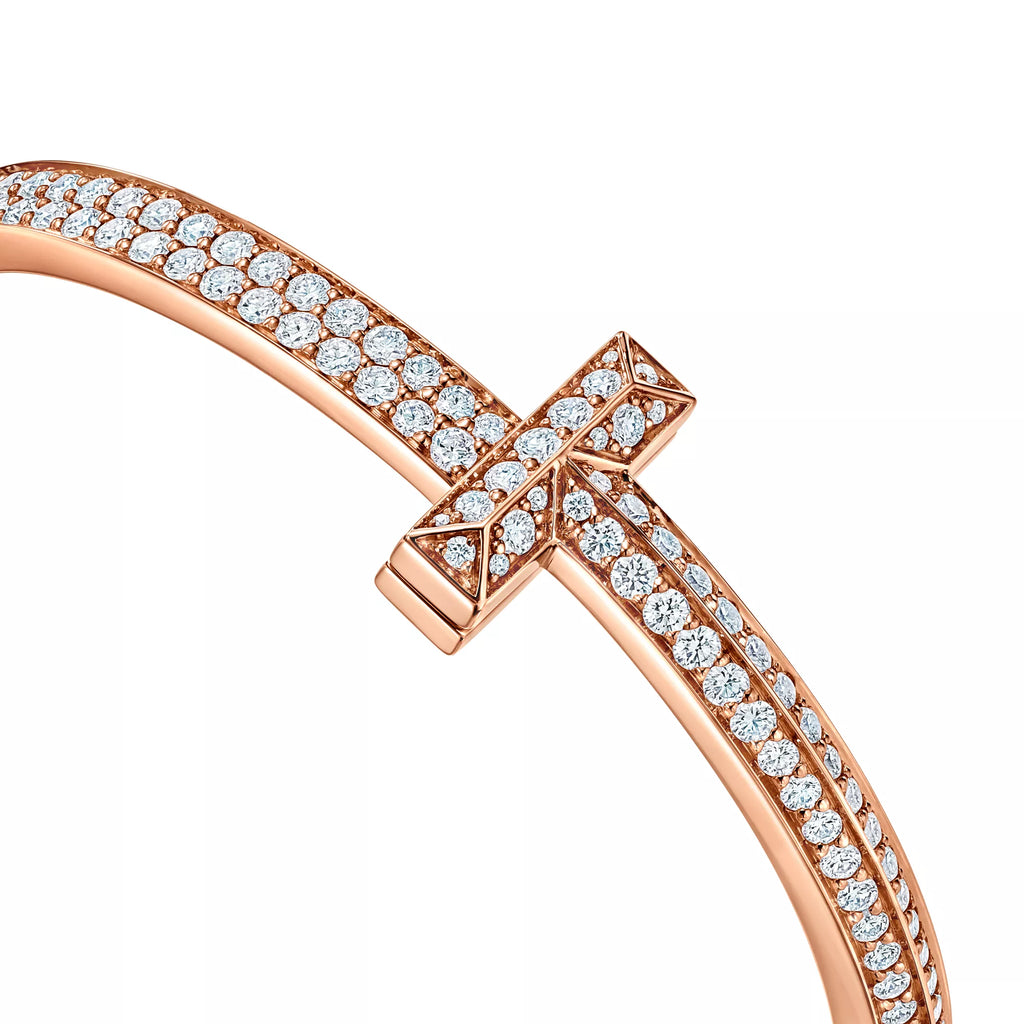 [Camiery] TF T Bracelet - T1 Wide Rose Gold Diamond Bangle