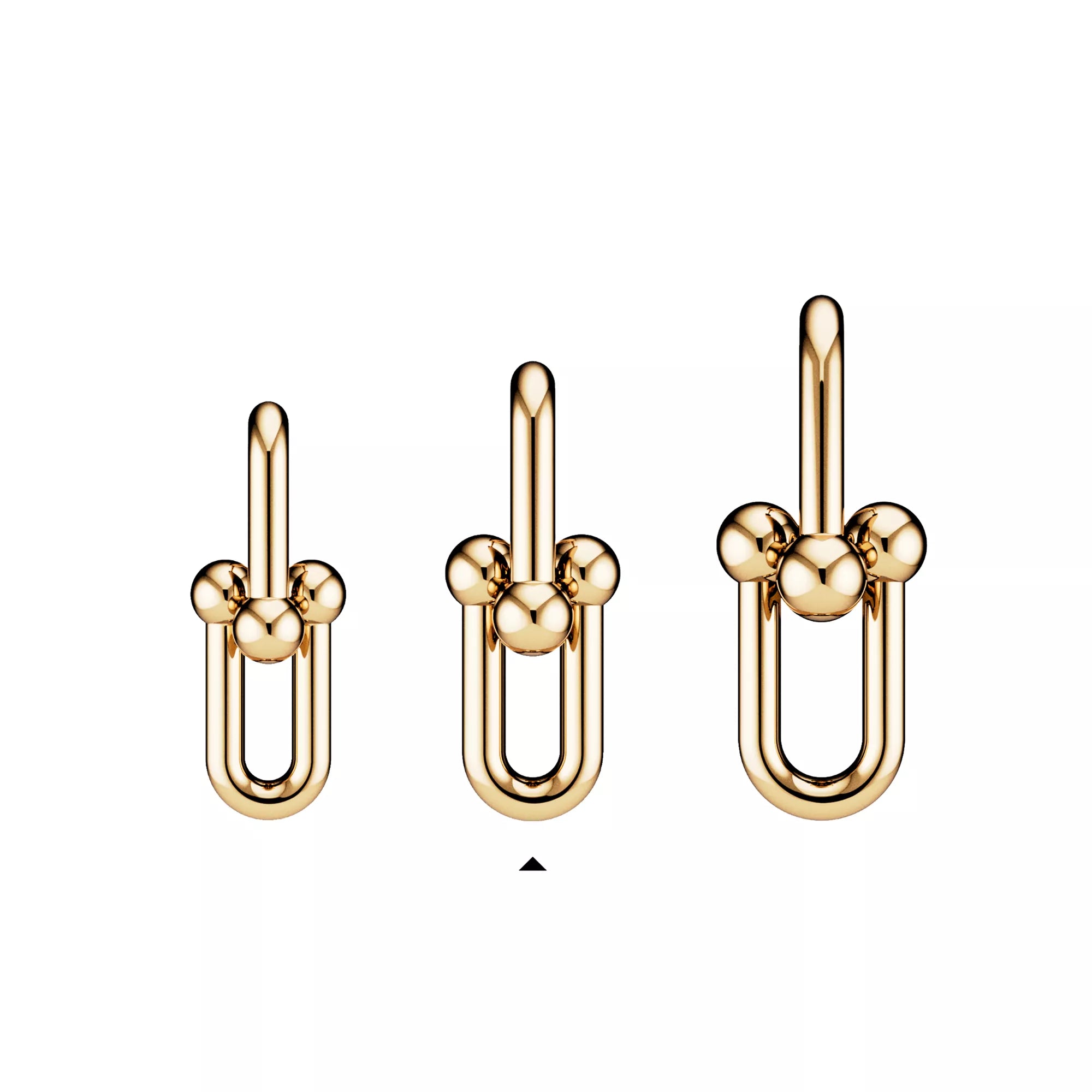 [Camiery] TF Pulse Earrings - Large Link Pavé Diamonds (Yellow Gold)