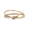 [Camiery] TF Lucent Bracelet - Double Row Diamond Hinged Bangle (Yellow Gold)