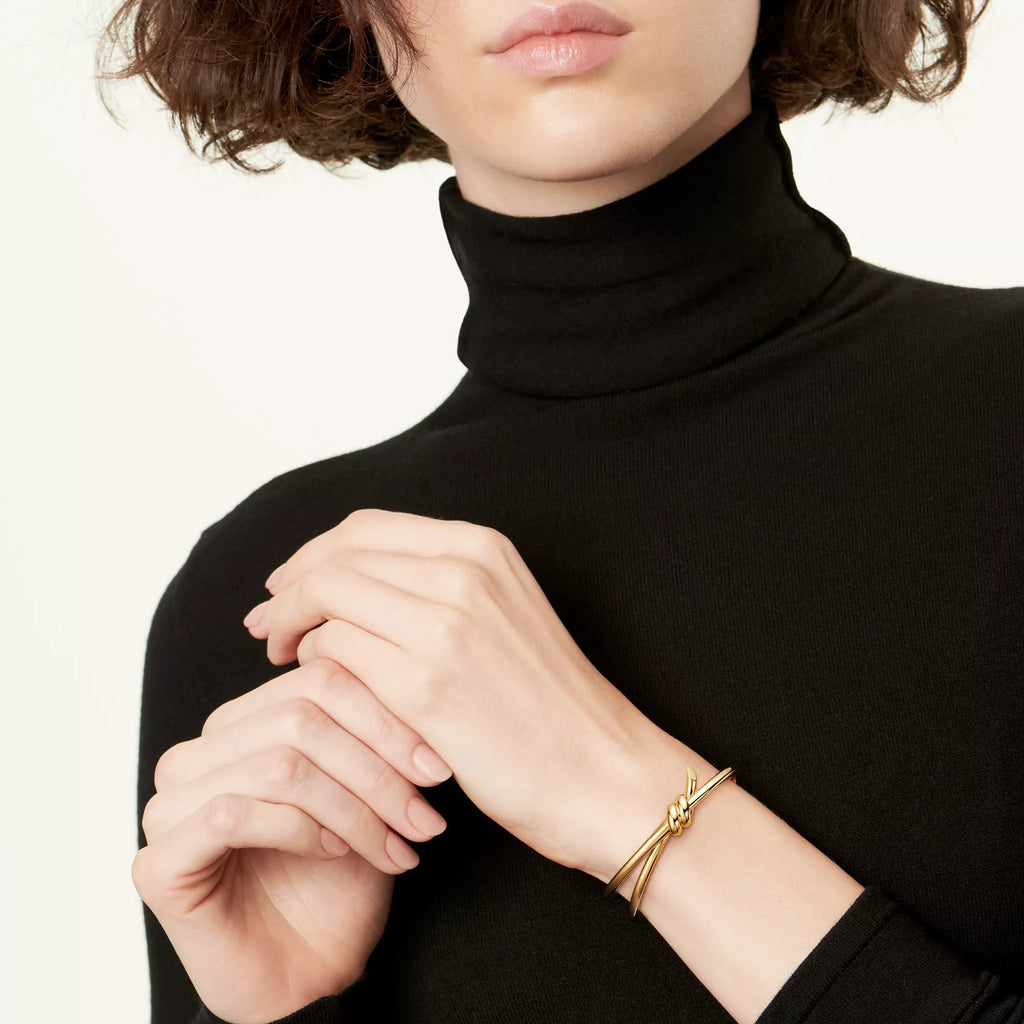 [Camiery] TF Lucent Bracelet - Double Row Hinged Bangle (Yellow Gold)