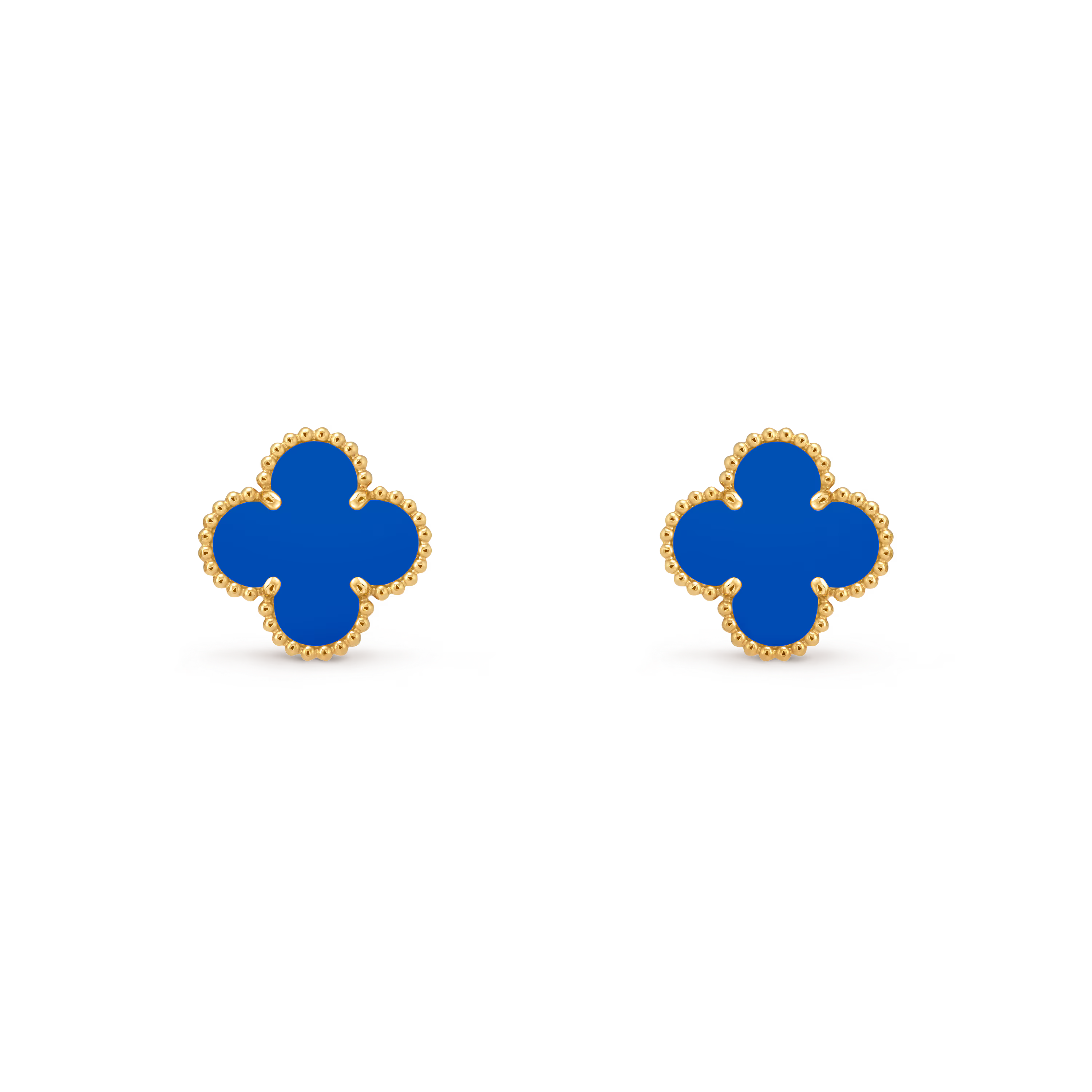[Camiery] VA CLOVER 1 MOTIFS AGATE GOLD EARRINGS
