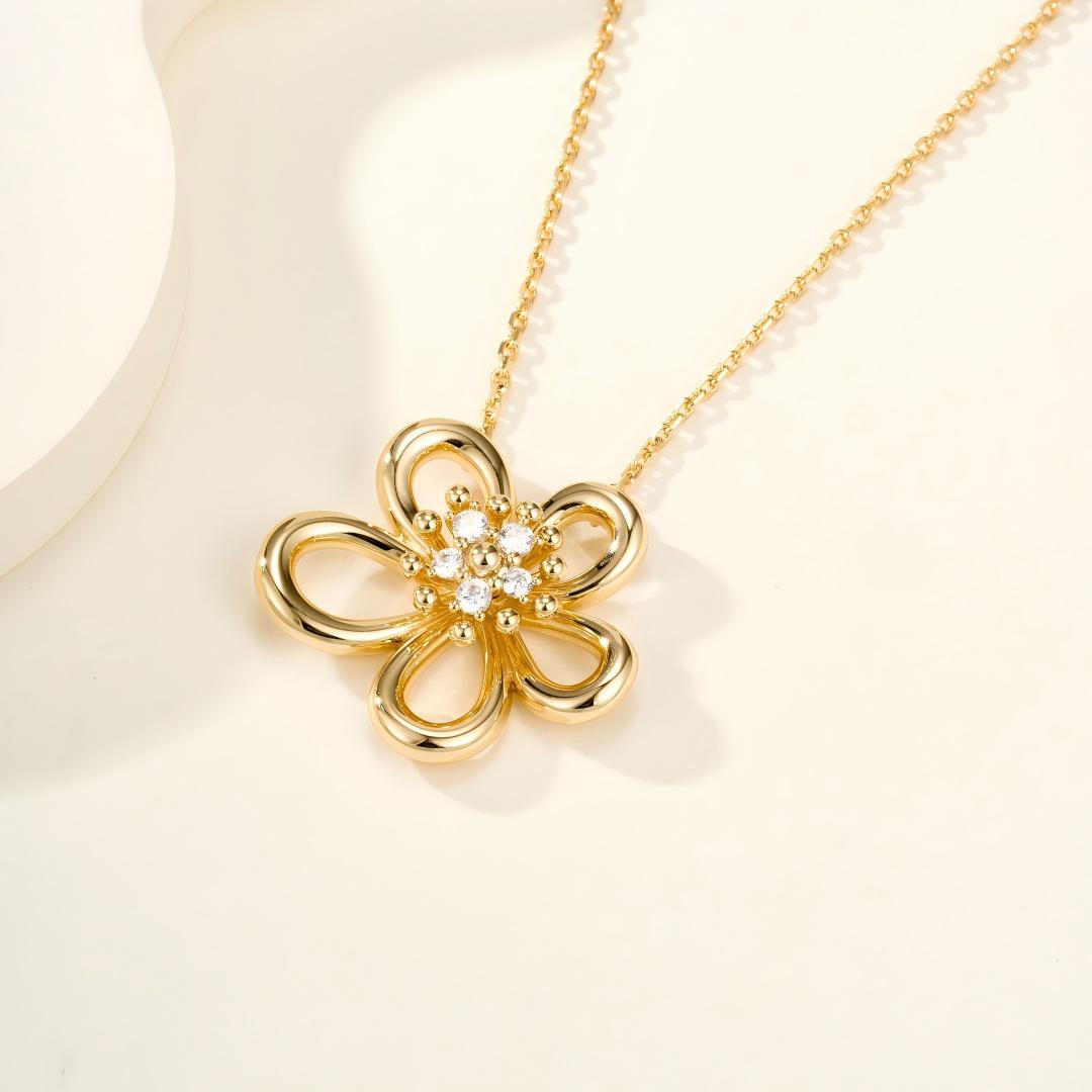 [Camiery]Flowerlace pendant Necklace 5 stones