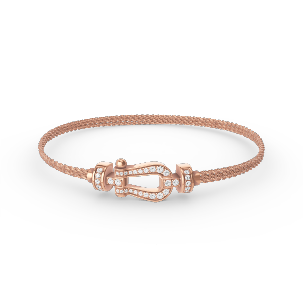 [CLOVER JEWELRY]FORCE SMALL HORSESHOE  DIAMOND CHAIN ROPE BRACELET