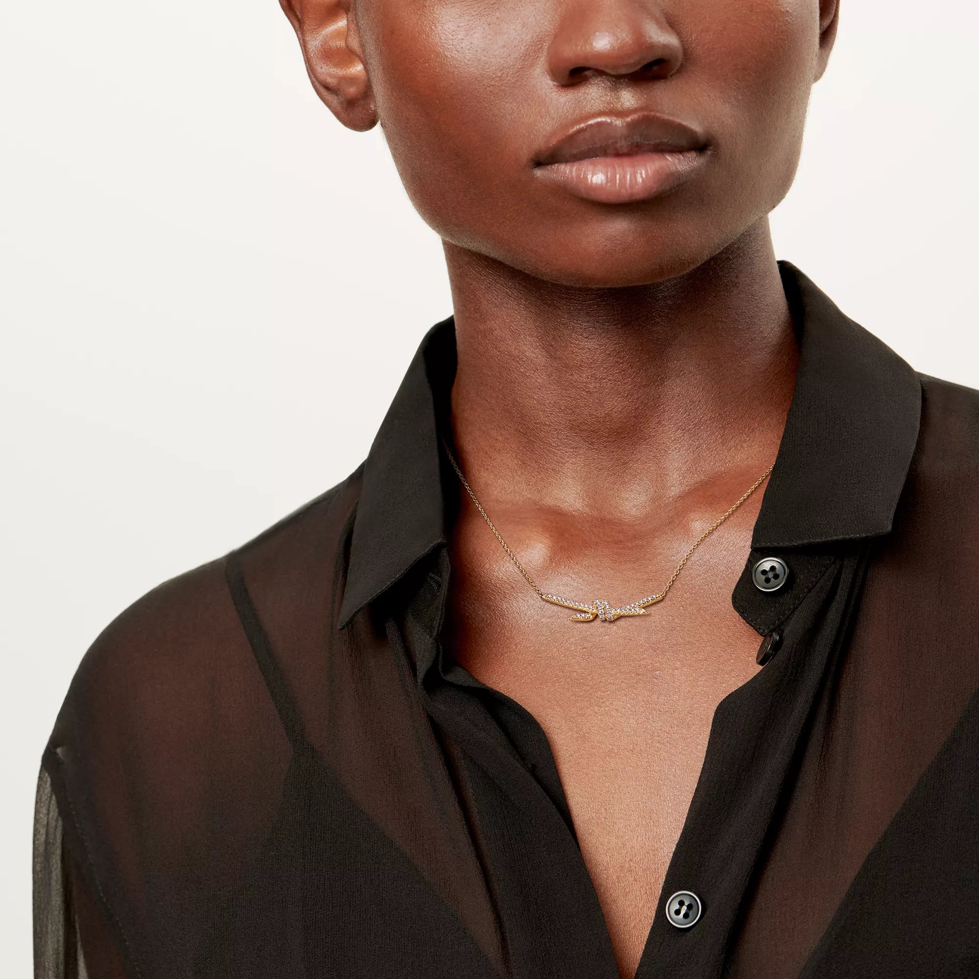 [Camiery] TF Lucent Necklace - Bangle with Diamonds (Yellow Gold)