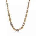 [Camiery] TF Pulse Necklace - Graduated Link with 3 Pavé Diamond Links (Yellow Gold)