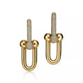 [Camiery] TF Pulse Earrings - Medium Link Pavé Diamonds (Yellow Gold)